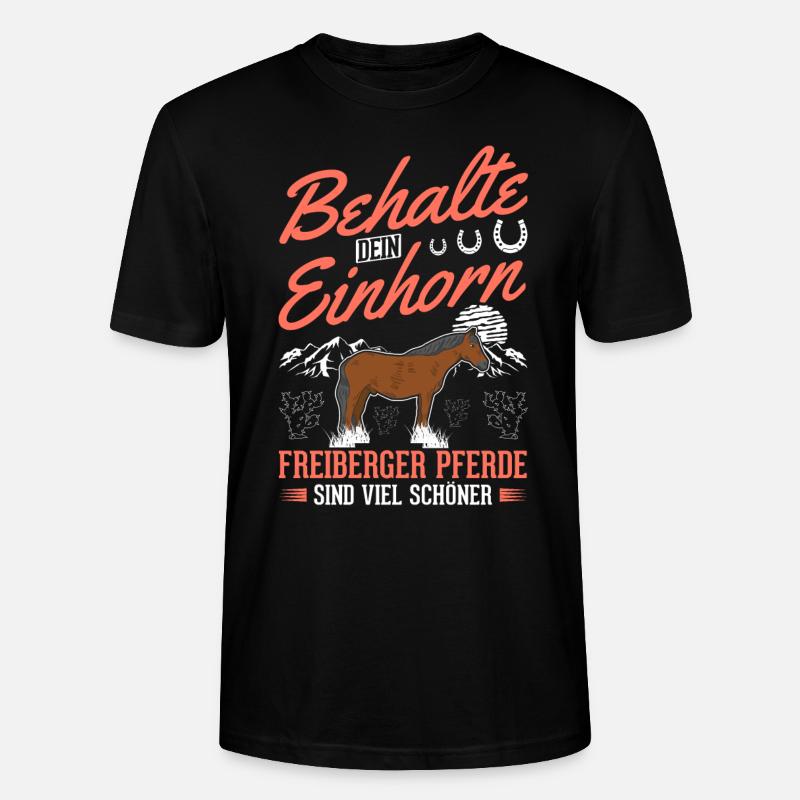 Freiberger Pferd Einhorn - Stanley/Stella Unisex Bio-T-Shirt CRAFTER - Schwarz