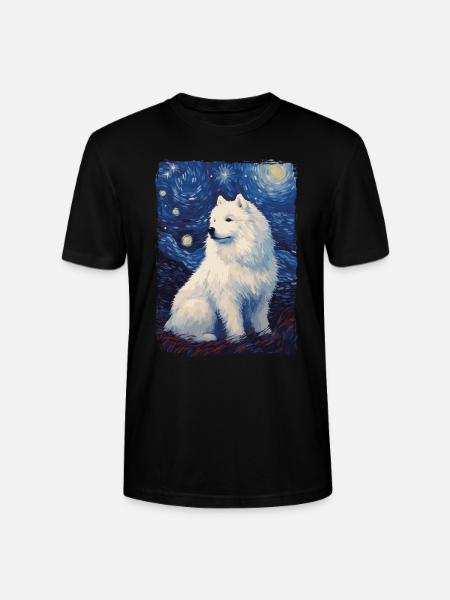Samoyed Starry Night - Stanley/Stella CRAFTER Unisex Organic T-Shirt - black