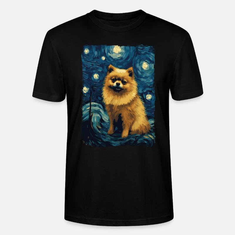 Zwergspitz Starry Night - Stanley/Stella Unisex Bio-T-Shirt CRAFTER - Schwarz