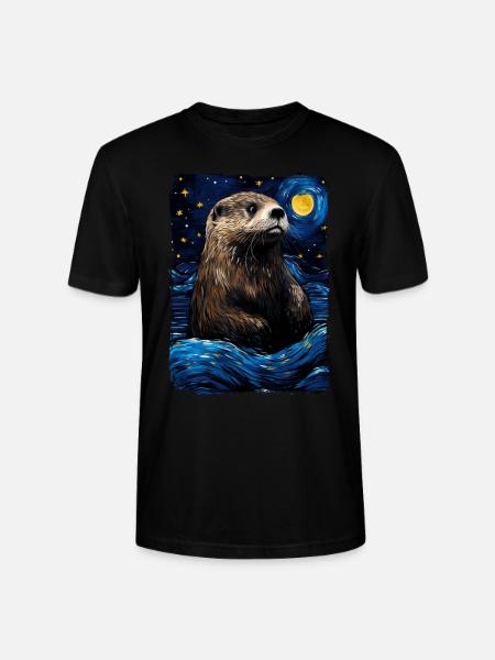 Loutre Nuit étoilée - T-shirt bio CRAFTER Stanley Stella Unisexe - noir
