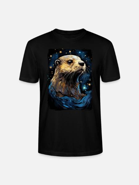 Otter Starry Night - Stanley/Stella Unisex Bio-T-Shirt CRAFTER - Schwarz