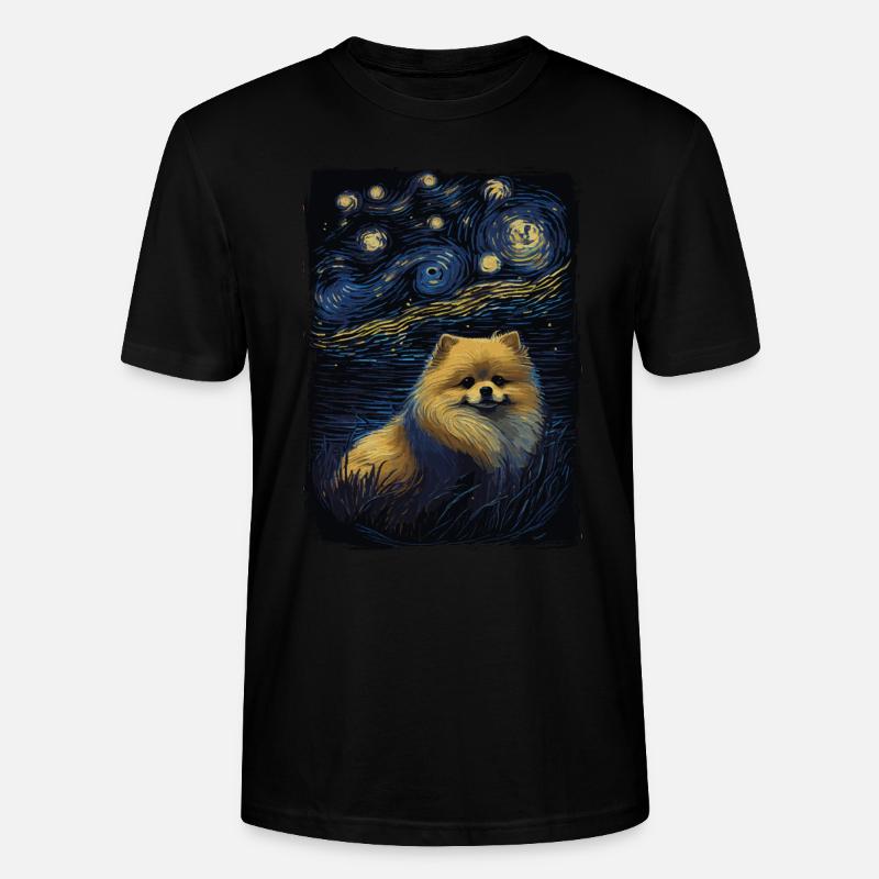 Zwergspitz Starry Night - Stanley/Stella Unisex Bio-T-Shirt CRAFTER - Schwarz