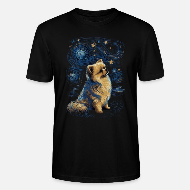 Zwergspitz Starry Night - Stanley/Stella Unisex Bio-T-Shirt CRAFTER - Schwarz