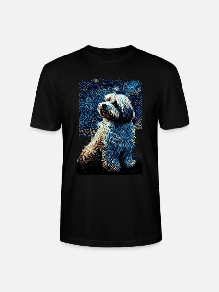 Havanese Starry Night - Stanley/Stella CRAFTER Unisex Organic T-Shirt - black