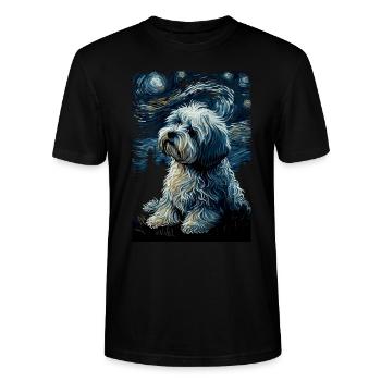 Havaneser Starry Night - Stanley/Stella Unisex Bio-T-Shirt CRAFTER - Schwarz - Vorne - Alina (178cm) & Michal (187cm)