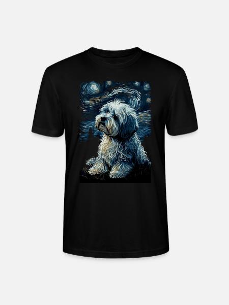 Havanese Starry Night - Stanley/Stella CRAFTER Unisex Organic T-Shirt - black