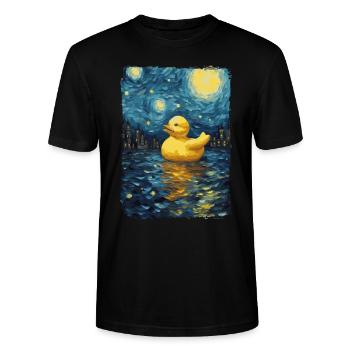 Canard en caoutchouc Nuit étoilée - T-shirt bio CRAFTER Stanley Stella Unisexe - noir - Devant - Alina (178cm) & Michal (187cm)