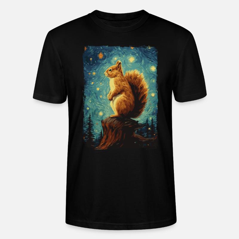 Eichhörnchen Starry Night - Stanley/Stella Unisex Bio-T-Shirt CRAFTER - Schwarz