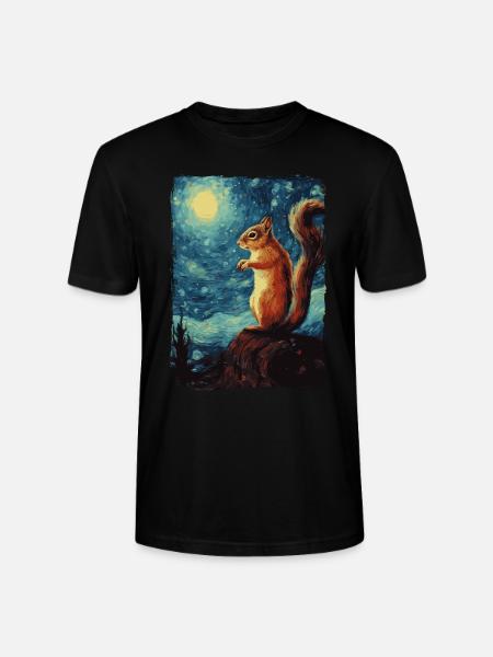 Écureuil Nuit étoilée - T-shirt bio CRAFTER Stanley Stella Unisexe - noir