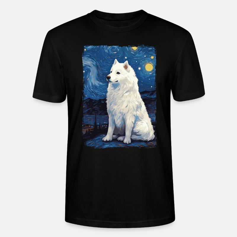 Samoyed Starry Night - Stanley/Stella Unisex Bio-T-Shirt CRAFTER - Schwarz