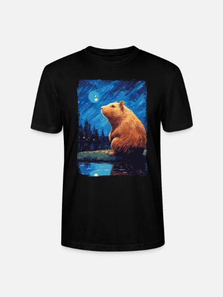 Capybara Nuit étoilée - T-shirt bio CRAFTER Stanley Stella Unisexe - noir