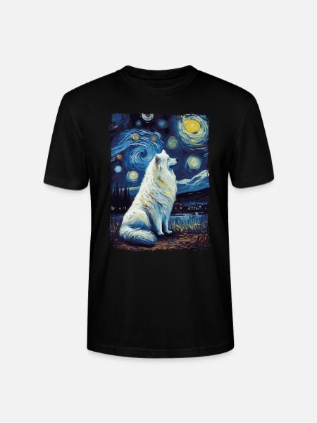 Samoyed Starry Night - Stanley/Stella CRAFTER Unisex Organic T-Shirt - black