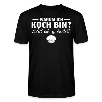 Koch Weil ich es kann Hobbykoch - Stanley/Stella Unisex Bio-T-Shirt CRAFTER - Schwarz - Vorne - Alina (178cm) & Michal (187cm)