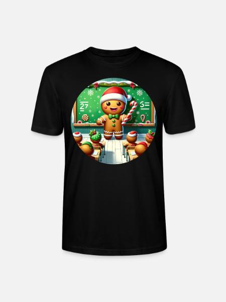 Gingerbread Teach's Yuletide Class - Stanley/Stella CRAFTER Unisex Organic T-Shirt - black