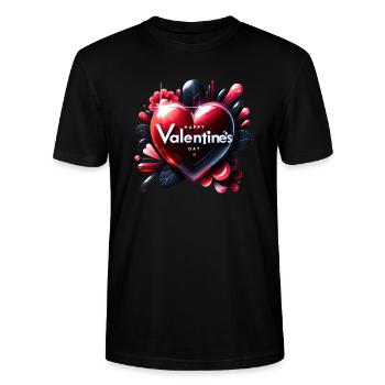 Love's Vibrant Pulse - Stanley/Stella CRAFTER Unisex Organic T-Shirt - black - Front - Alina (178cm) & Michal (187cm)