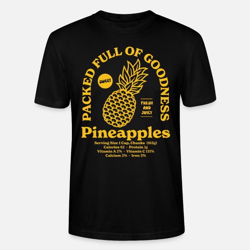 Ananas Ernährung - Stanley/Stella Unisex Bio-T-Shirt CRAFTER - Schwarz