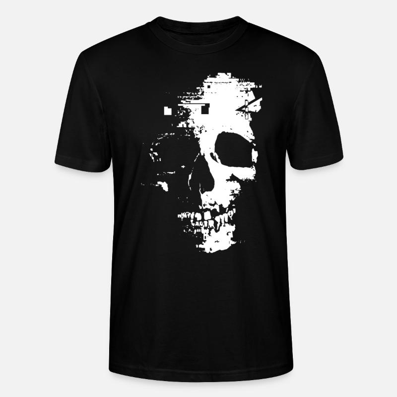 Skull Face Ghost - Stanley/Stella CRAFTER Unisex Organic T-Shirt - black