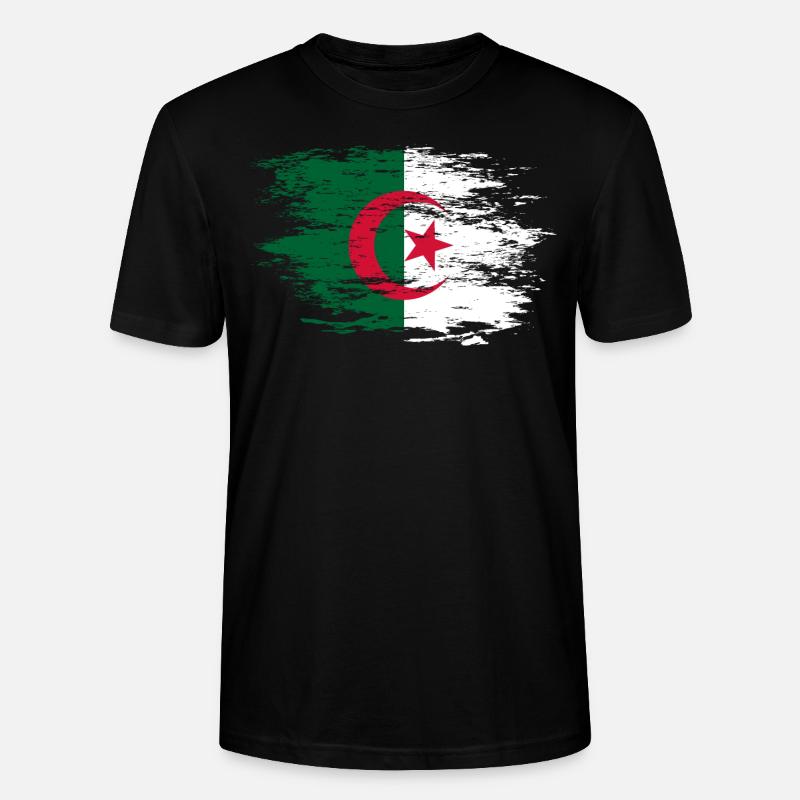 Drapeau de l’Algérie utilisé - T-shirt bio CRAFTER Stanley Stella Unisexe - noir
