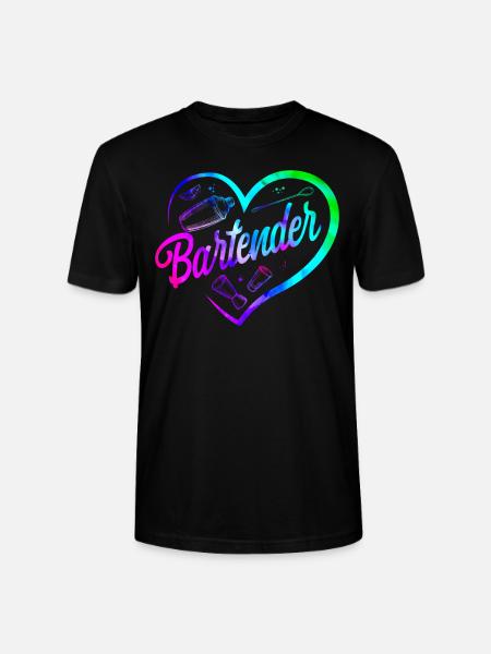 Bartender Mixologist Heart - Stanley/Stella Unisex Bio-T-Shirt CRAFTER - Schwarz