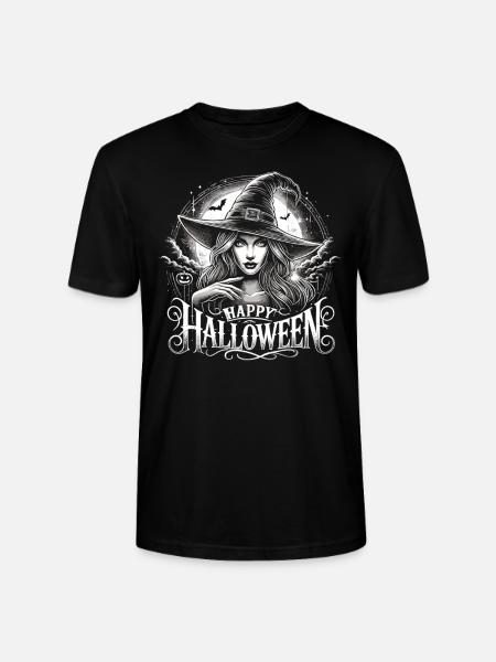 Schöne Hexe mit Happy Halloween - Stanley/Stella Unisex Bio-T-Shirt CRAFTER - Schwarz