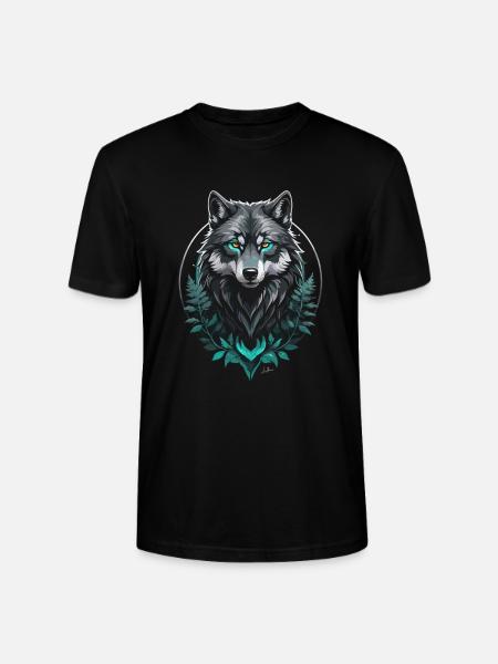Forest Arctic Wolf - Stanley/Stella CRAFTER Unisex Organic T-Shirt - black