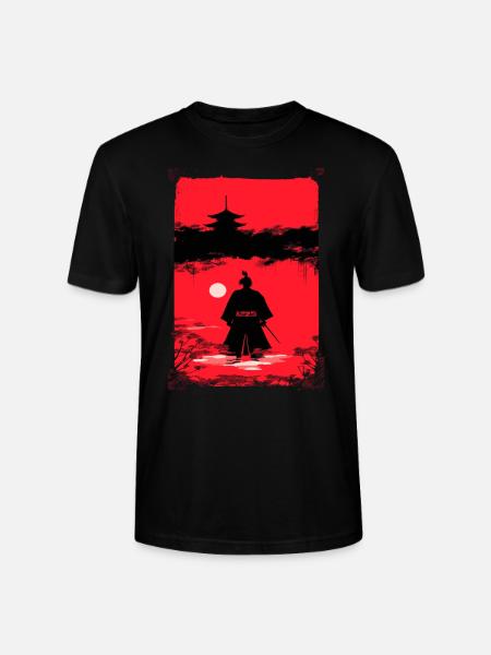 Samurai in the moonlight - Stanley/Stella CRAFTER Unisex Organic T-Shirt - black