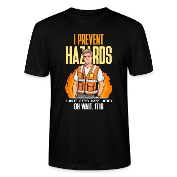 Safety Officer I Prevent Hazards Safety Management - Stanley/Stella CRAFTER Unisex Organic T-Shirt - black - Front - Alina (178cm) & Michal (187cm)