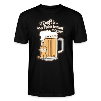 Kater kommt morgen - Stanley/Stella Unisex Bio-T-Shirt CRAFTER - Schwarz - Vorne - Alina (178cm) & Michal (187cm)