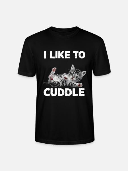 I like to cuddle kitty - Stanley/Stella CRAFTER Unisex Organic T-Shirt - black