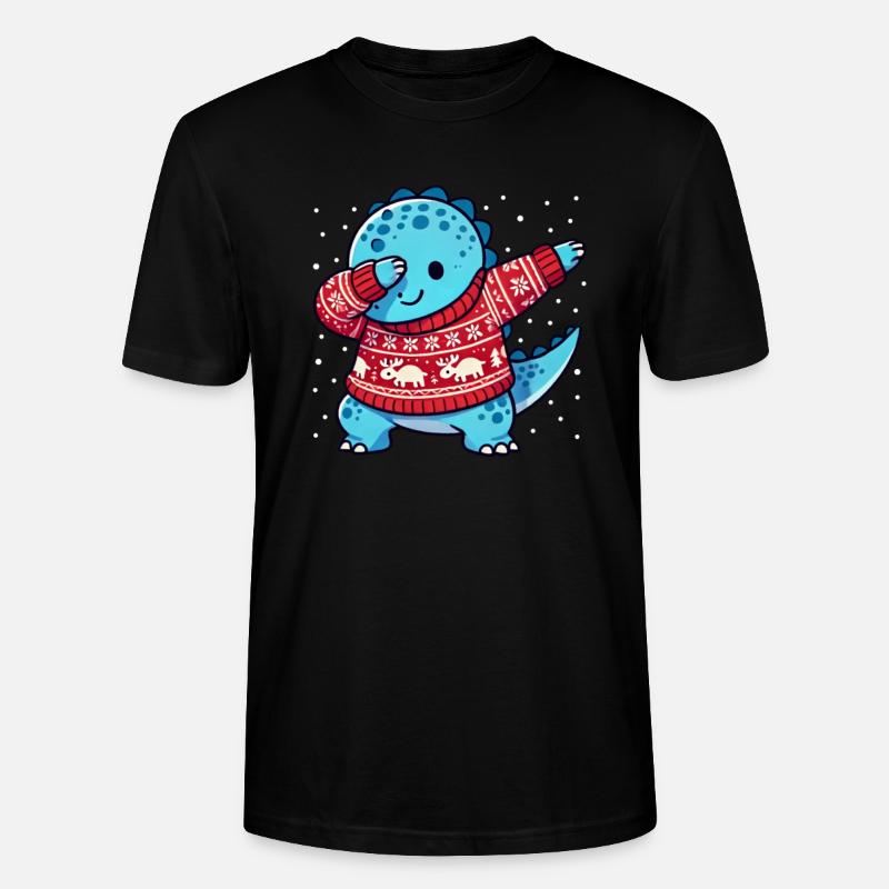 Noël Dino Dinosaure Moche Noël - T-shirt bio CRAFTER Stanley Stella Unisexe - noir