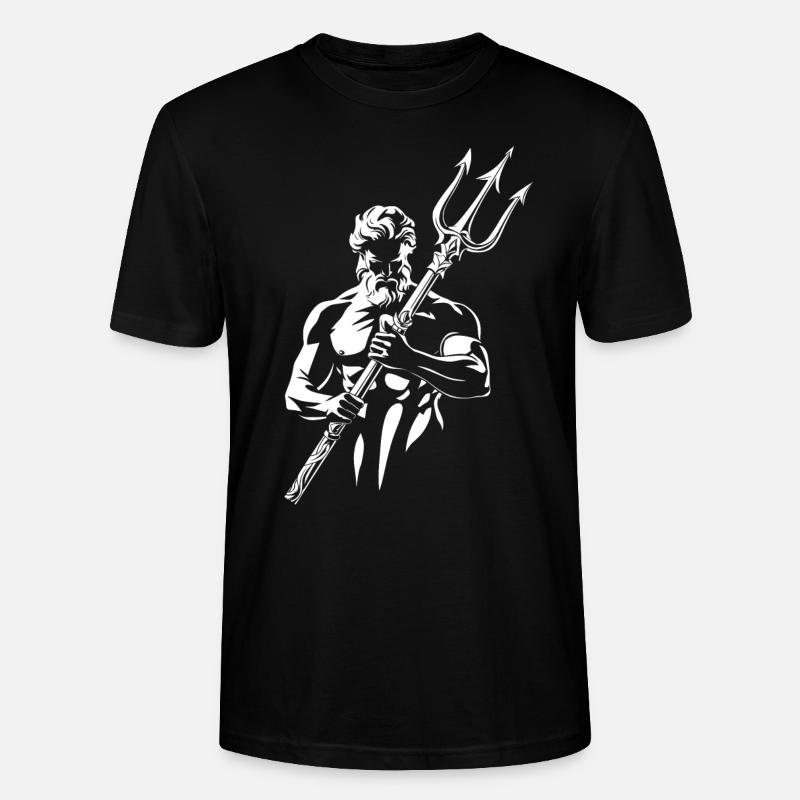 Trident de Poséidon - T-shirt bio CRAFTER Stanley Stella Unisexe - noir