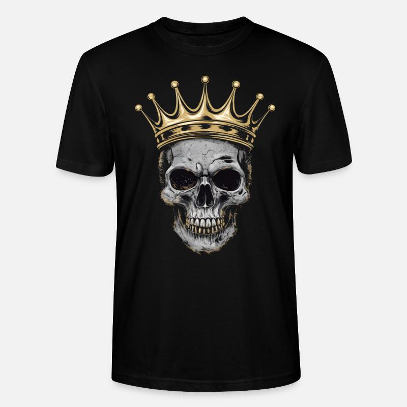 Schädel mit Krone - Stanley/Stella Unisex Bio-T-Shirt CRAFTER - Schwarz