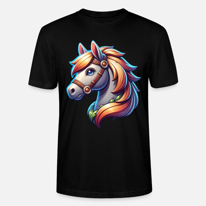 Pferd - Stanley/Stella Unisex Bio-T-Shirt CRAFTER - Schwarz