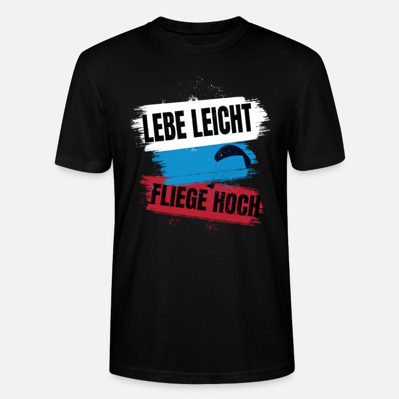 Live light, fly high - Stanley/Stella CRAFTER Unisex Organic T-Shirt - black