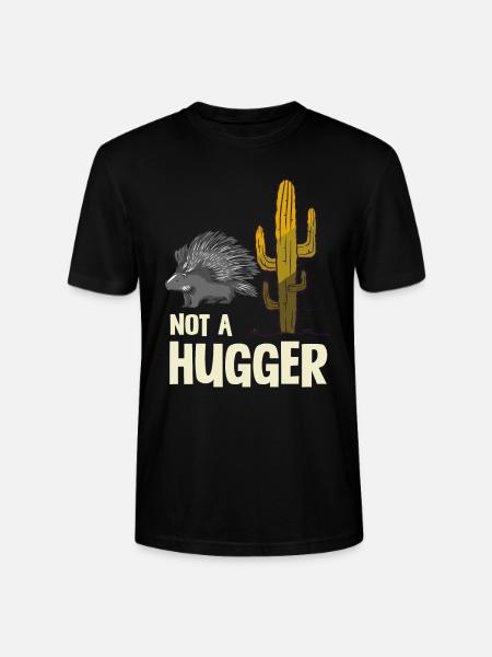 Pindsvin Humor "Ikke En Hugger" Kaktus - Stanley Stella CRAFTER unisex økologisk-T-shirt - sort