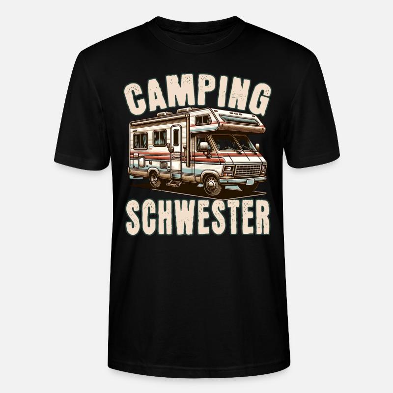 Camping Schwester - Stanley/Stella Unisex Bio-T-Shirt CRAFTER - Schwarz