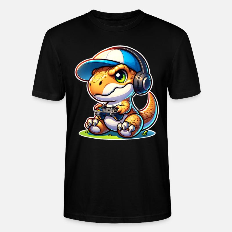 Gaming Dinosaurier T Rex - Stanley/Stella Unisex Bio-T-Shirt CRAFTER - Schwarz
