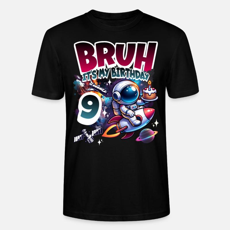 Astronaute 9e anniversaire Espace - T-shirt bio CRAFTER Stanley Stella Unisexe - noir