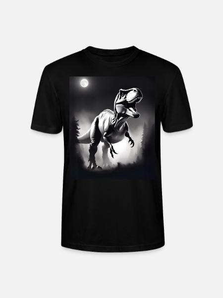 Black and white T-rex - Stanley/Stella CRAFTER Unisex Organic T-Shirt - black