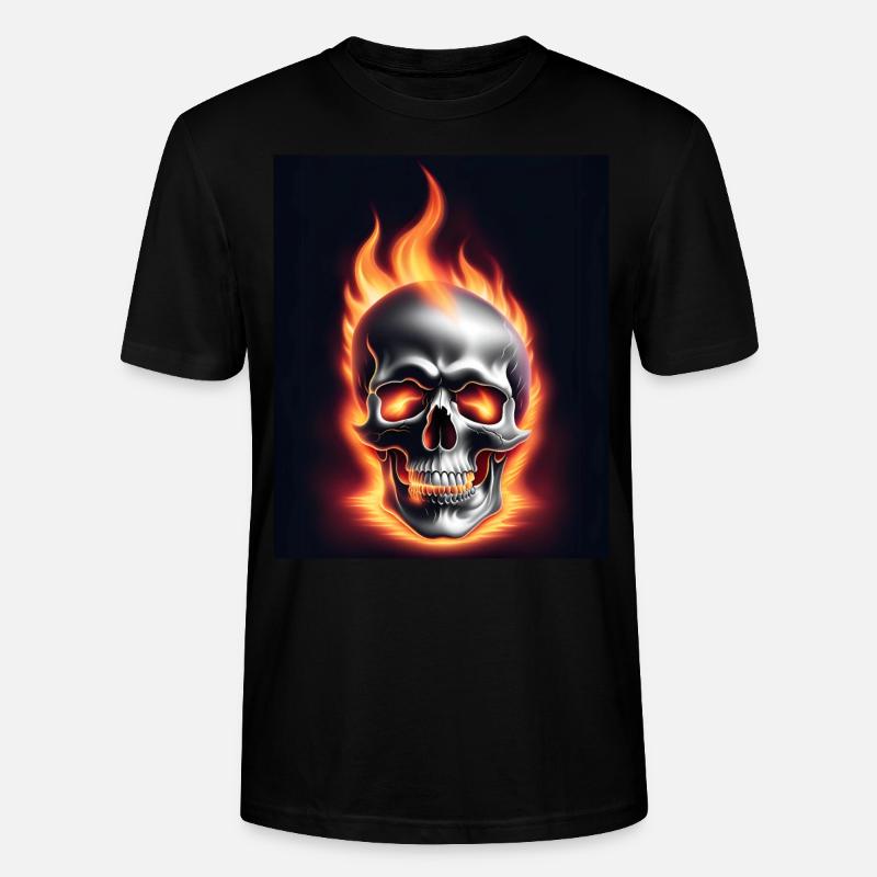 Ein brennender Schädel - Stanley/Stella Unisex Bio-T-Shirt CRAFTER - Schwarz
