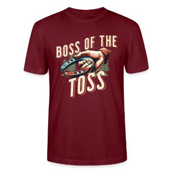 Horseshoe Throwing Horseshoe Pitching - Stanley/Stella CRAFTER Unisex Organic T-Shirt - burgundy - Front - Alina (178cm) & Michal (187cm)