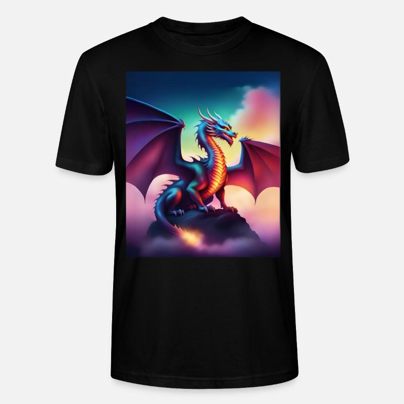 Drache auf einer Klippe - Stanley/Stella Unisex Bio-T-Shirt CRAFTER - Schwarz