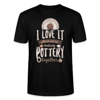 Pottery Ceramics Artist Friends - Stanley/Stella Unisex Bio-T-Shirt CRAFTER - Schwarz - Vorne - Alina (178cm) & Michal (187cm)