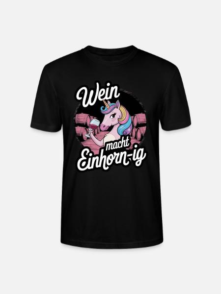 Wein macht Einhorn-ig - Stanley/Stella Unisex Bio-T-Shirt CRAFTER - Schwarz