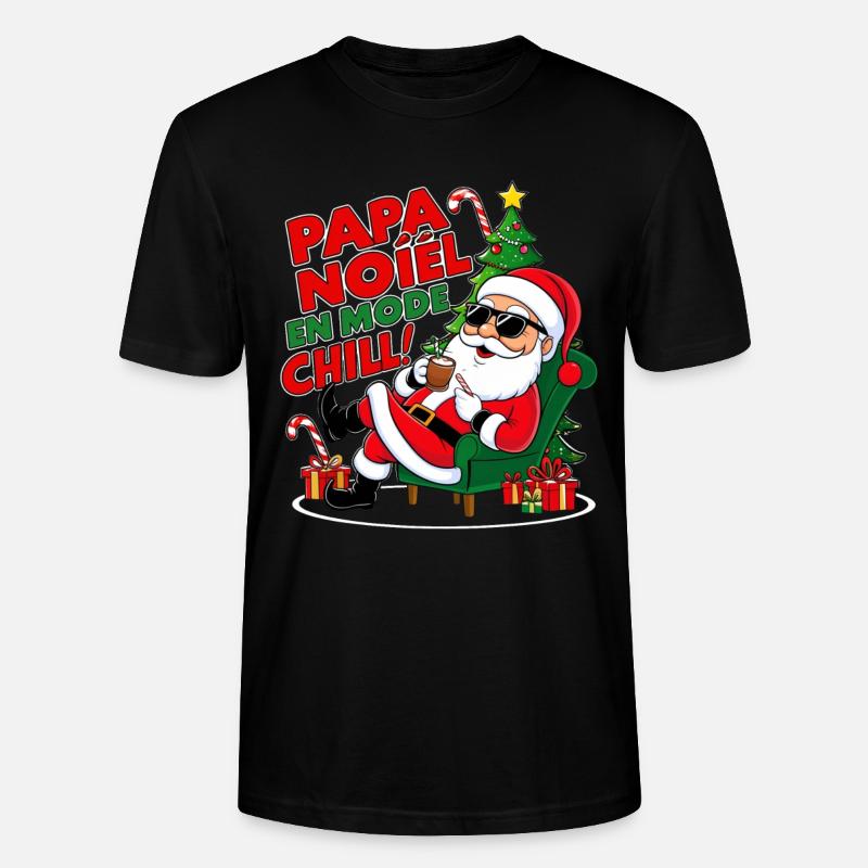 Der Weihnachtsmann im Chill-Modus - Stanley/Stella Unisex Bio-T-Shirt CRAFTER - Schwarz
