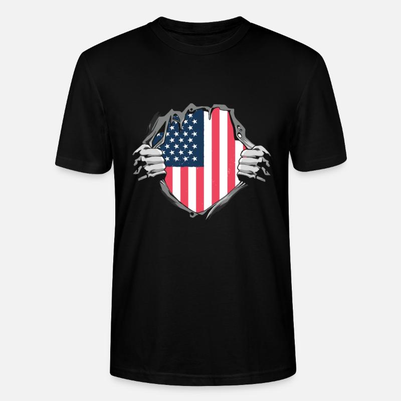 Drapeau américain dévoilant son design - T-shirt bio CRAFTER Stanley Stella Unisexe - noir