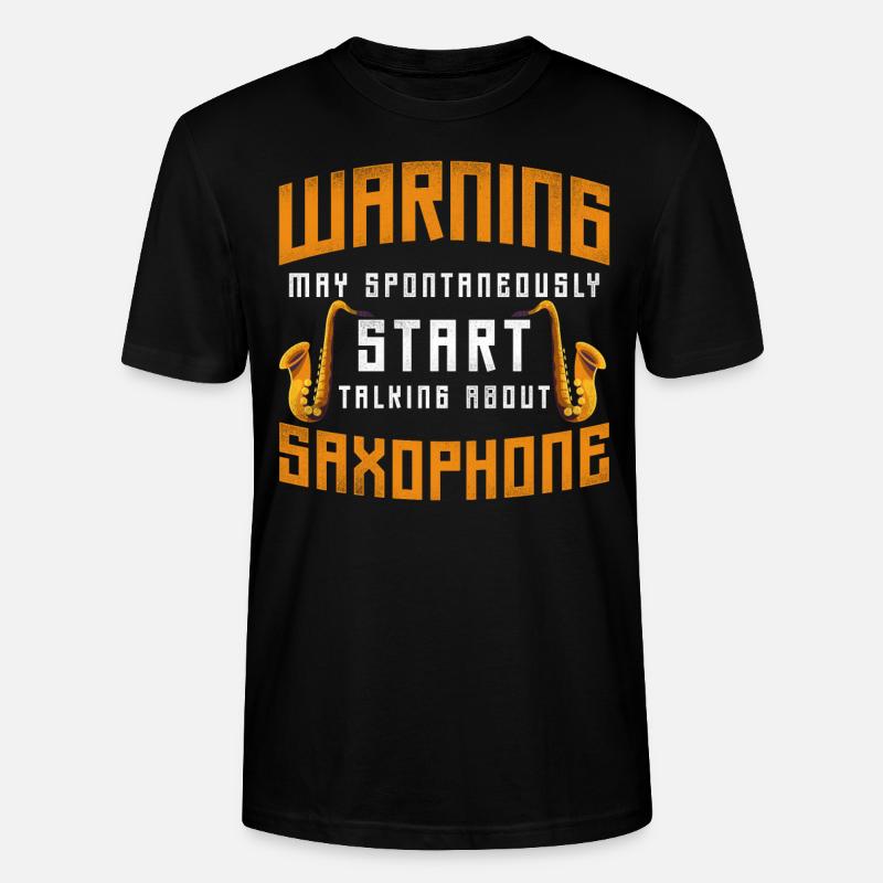 Saxophone Warning May - Stanley/Stella Unisex Bio-T-Shirt CRAFTER - Schwarz