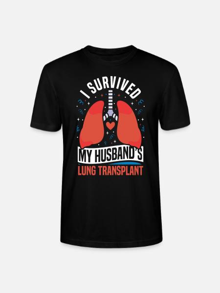 Survived my husband's lung transplant - Stanley/Stella CRAFTER Unisex Organic T-Shirt - black