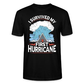 Wind Unwetter Sturm Cyclone Hurrikan - Stanley/Stella Unisex Bio-T-Shirt CRAFTER - Schwarz - Vorne - Alina (178cm) & Michal (187cm)