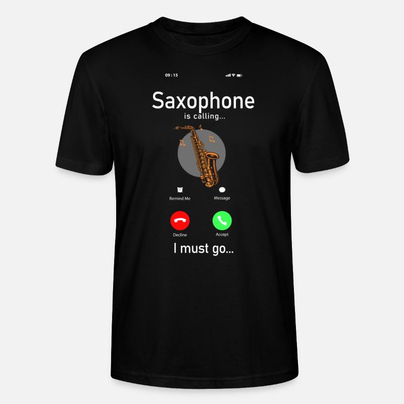 Saxophone Phone Display Saxophone - Stanley/Stella Unisex Bio-T-Shirt CRAFTER - Schwarz